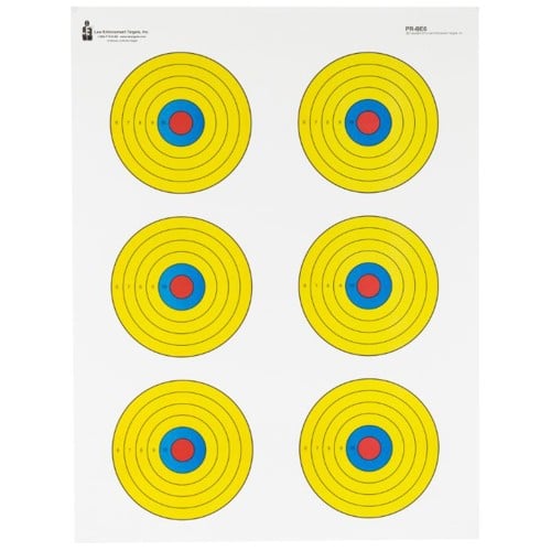 ACTION TARGET PR-BE6 High Visibility Fluorescent 6 Bull's-Eye 17.5x23" Target | 100 Count for sale at KYGUNCO.