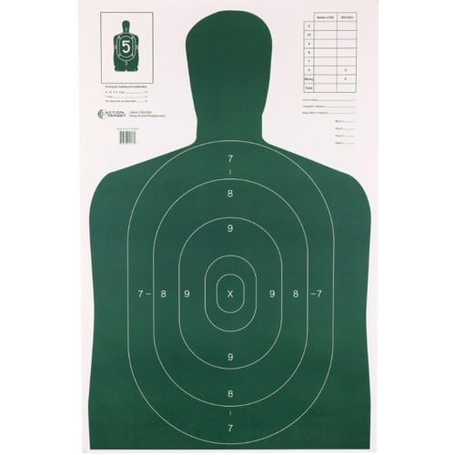 ACTION TARGET B-27E Green Silhouette 23x35" Target | 100 Count for sale at KYGUNCO.