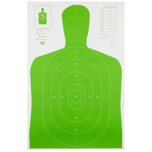 ACTION TARGET B-27E High Visibility Flourecent Green Silhouette 23x35" Target | 100 Count for sale at KYGUNCO.