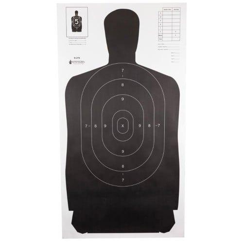 ACTION TARGET B-27S Standard Full-Size Black Silhouette 24x45" Target | 100 Count for sale at KYGUNCO.