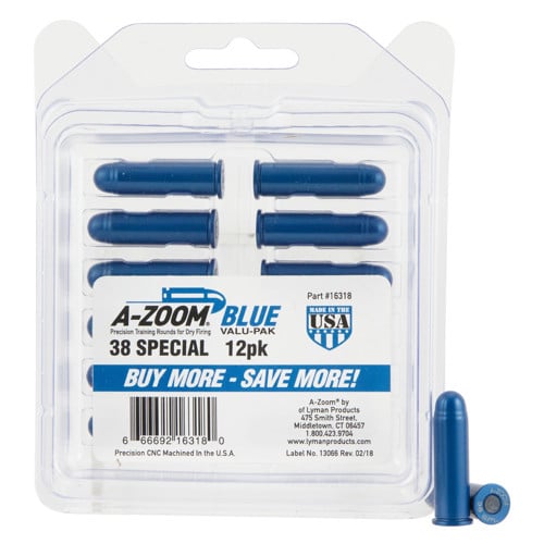 A-ZOOM Snap Caps Blue 12/Pack Aluminum for sale at KYGUNCO.