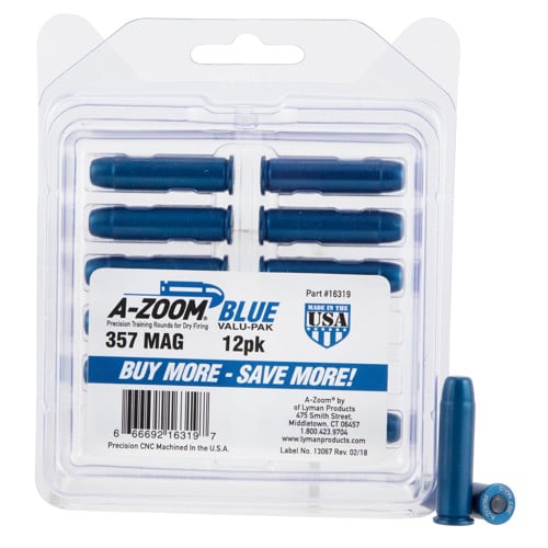 A-ZOOM Snap Caps Blue 12/Pack Aluminum for sale at KYGUNCO.