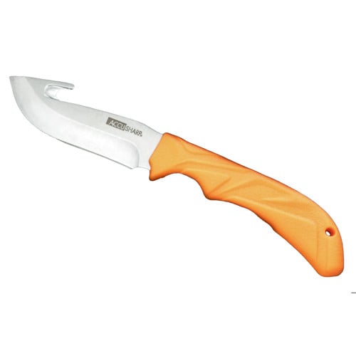 ACCUSHARP Gut Hook 3.5" Fixed Plain SS Blaze Orange for sale at KYGUNCO.