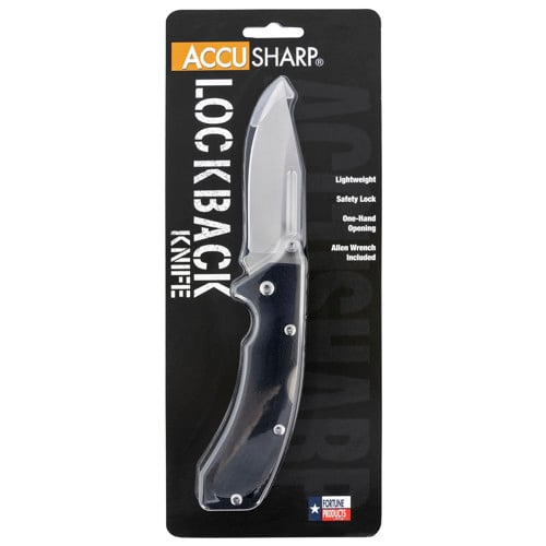 ACCUSHARP Lockback 3 Folding Clip Point Plain SS Black FRN for sale at KYGUNCO.