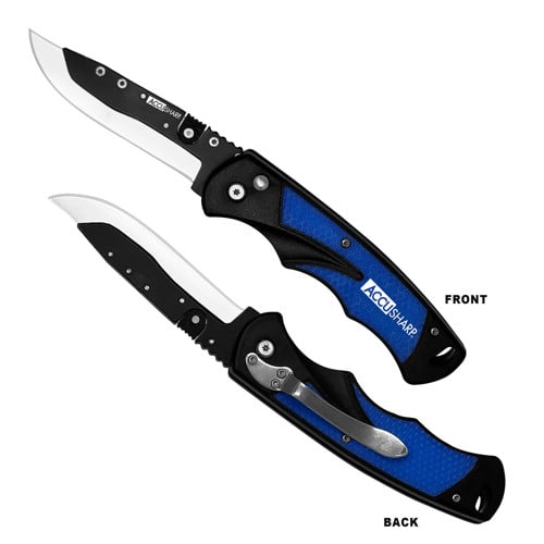 ACCUSHARP Replaceable Blade Razor 3.5" Plain SS Royal Blue for sale at KYGUNCO.
