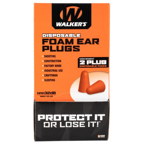 WALKER'S Orange Foam Ear Plugs – 100 Pairs for sale at KYGUNCO.