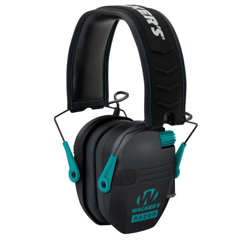 WALKER'S Razor Electronic Earmuff Black/Teal 1 Pair for sale at KYGUNCO.