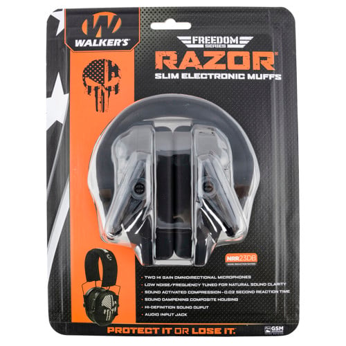 WALKER'S Razor Freedom Slim Electronic Earmuff Punishr Flag for sale at KYGUNCO.