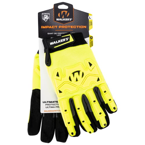 WALKER'S Impact Protection Gloves Ylw/Blk Leather Medium for sale at KYGUNCO.