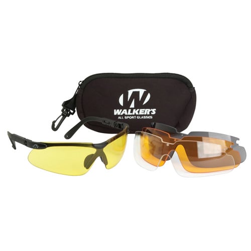 WALKER'S Glasses Smoke Gray, Amber, Yellow, Clear Lens Kit for sale at KYGUNCO.