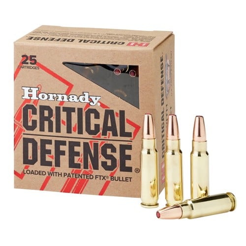 HORNADY Critical Defense 5.7x28mm 40Gr FTX Brass Ammunition | 25 Rounds for sale at KYGUNCO.