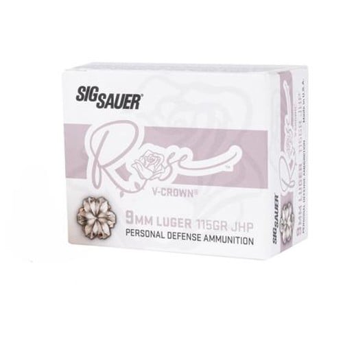 SIG SAUER 9mm Luger 115Gr Elite V-Crown Rose JHP 20rd Ammo for sale at KYGUNCO.