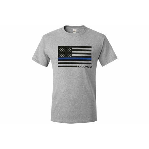 KYGUNCO Blue Line Flag T-Shirt - Light Steel for sale at KYGUNCO.