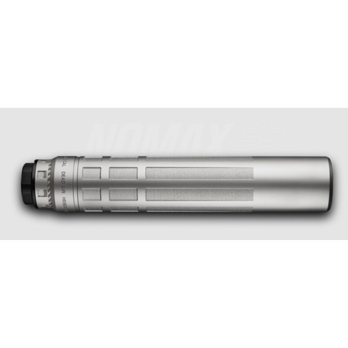 DEAD AIR ARMAMENT Nomax 33 Silver .33 Caliber Silencer Xemax Adapter for sale at KYGUNCO.