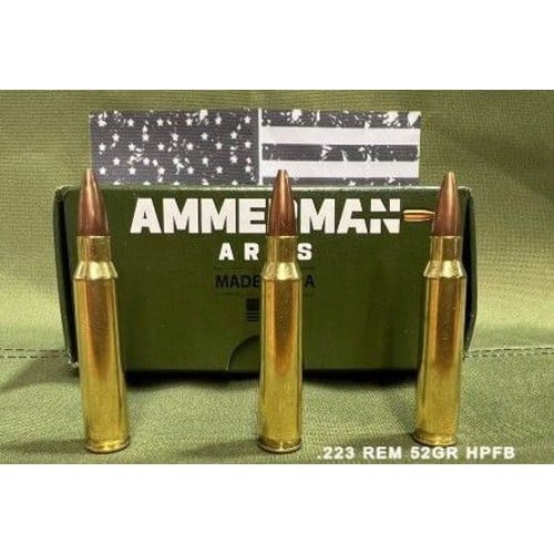 AMMERMAN ARMS 223 Rem 52gr HPFB Ammunition | 20 Rounds for sale at KYGUNCO.