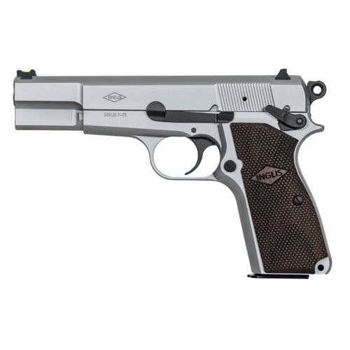 MILITARY ARMAMENT CORP INGLIS P-35 9mm 4.7" 15rd - Nickel for sale at KYGUNCO.