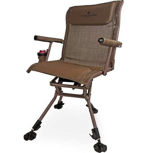 BLACK SIERRA EQUIPMENT Nitro Pro Swivel Hunting Chair, 360 Silent Swivel w/ Cupholder + Carry Strap for sale at KYGUNCO.