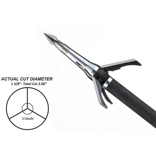 GRIM ERAPER BROADHEADS Pro Series 3-Blade 125gr 1-3/8" Broadhead | 3 Pack for sale at KYGUNCO.