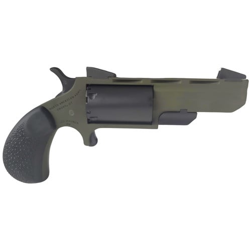 NAA Green Huntsman Conversion 22 LR / 22 WMR 2" 5rd Revolver | OD Green + Black Rubber Grips for sale at KYGUNCO.