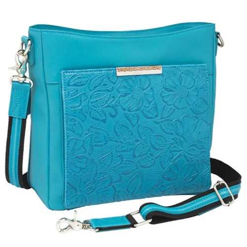GUN TOTE'N MAMAS Crossbody Shoulder Pouch Blue for sale at KYGUNCO.