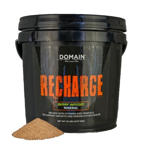 DOMAIN OUTDOORS RECHARGE Berry Infused Deer Mineral Bucket | 20 Pounds for sale at KYGUNCO.