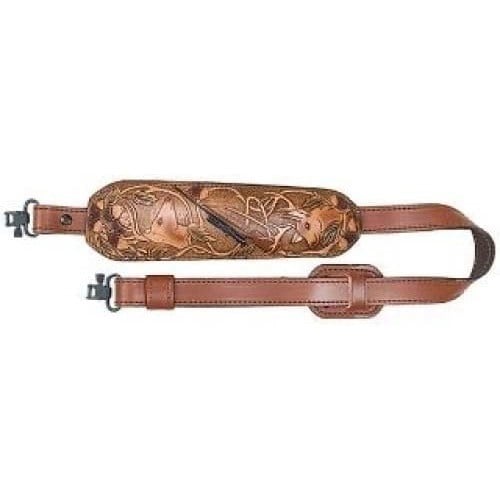 AA&E LEATHERCRAFT Trophy Gunsling Embossed Trophy Deer Head Brown for sale at KYGUNCO.