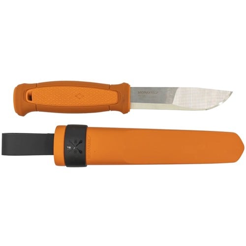 MORAKNIV Kansbol 4.3" Fixed Blade Knife | Burnt Orange Handles + Plastic Sheath for sale at KYGUNCO.