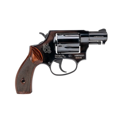 HERITAGE MANUFACTURING Roscoe 38 Special 2" 5rd Revolver | Polished Black w/ Wood Grip for sale at KYGUNCO.