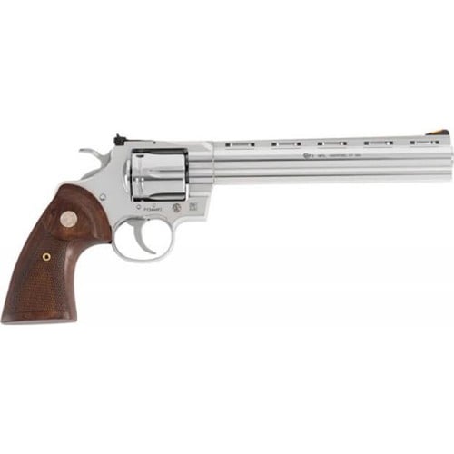 COLT Python 357 Mag / 38 Special 8" 6rd Revolver | Stainless w/ Walnut Target Grips for sale at KYGUNCO.