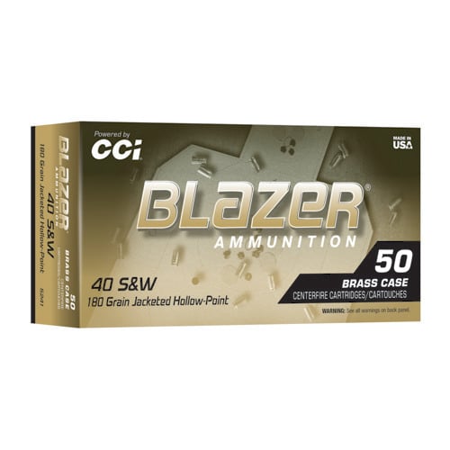 BLAZER AMMO 40 S&W 180Gr Brass JHP 50Rd for sale at KYGUNCO.
