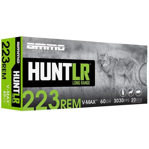 AMMO INC 223 Rem 60Gr V-Max Hunt LR 20rd for sale at KYGUNCO.