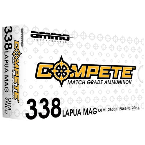 AMMO INC 338 Lapua Mag 250Gr BTHP Match HP 20rd for sale at KYGUNCO.