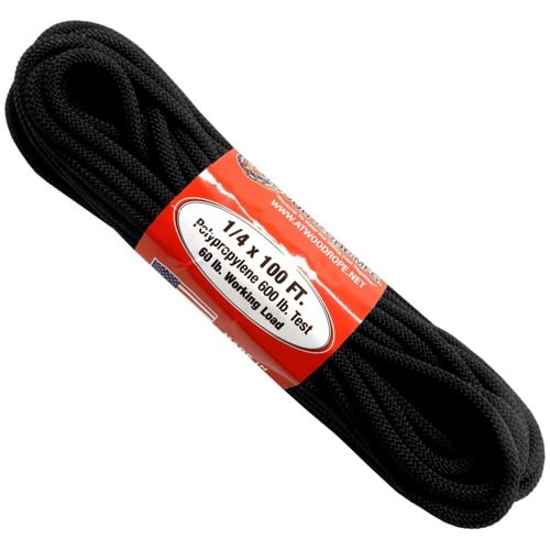 ATWOOD 1/4" 100ft Utility Rope Black for sale at KYGUNCO.