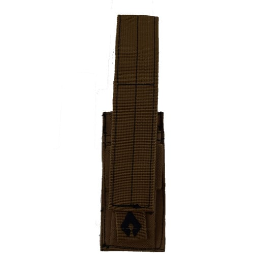 ADVANCE WARRIOR SOLUTIONS Single Mag Pouch Pistol Tan 600D PVC Molle for sale at KYGUNCO.