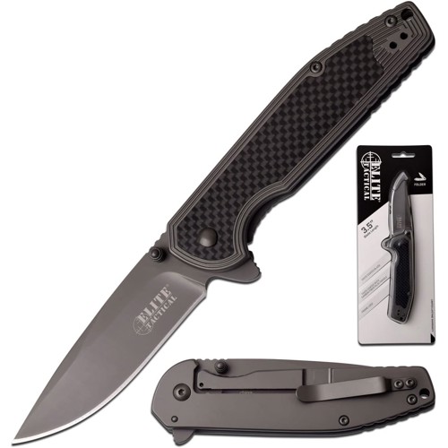 ELITE TACTICAL KNIVES Drop Point 3.5" Flipper for sale at KYGUNCO.