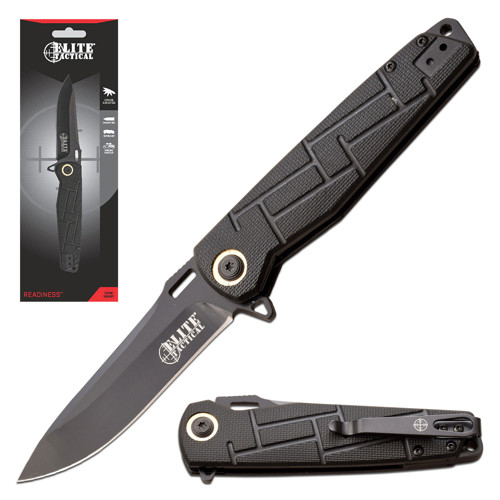 ELITE TACTICAL KNIVES Spring Assisted Drop Point for sale at KYGUNCO.
