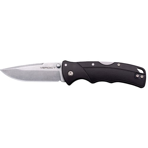 COLD STEEL Verdict 3" Spear Point Stonewash/Black GFN Handle for sale at KYGUNCO.