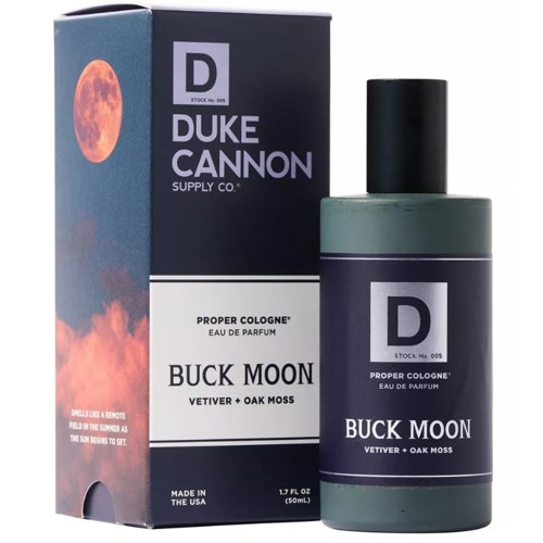 DUKE CANNON Proper Buckmoon Liquid Cologne- Vetiver + Oakmoss for sale at KYGUNCO.