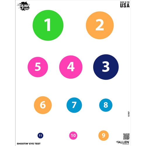 ALLEN Eye Test Hanging Paper 24 x19 Multi-Color 4 Pack for sale at KYGUNCO.