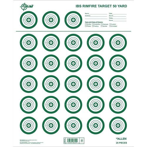 ALLEN Official IBS Rimfire Target White/Green 25 Pack for sale at KYGUNCO.