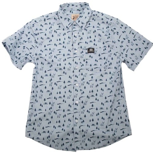 KYGUNCO Deer Mens Button Up Light Blue Camp Shirt for sale at KYGUNCO.