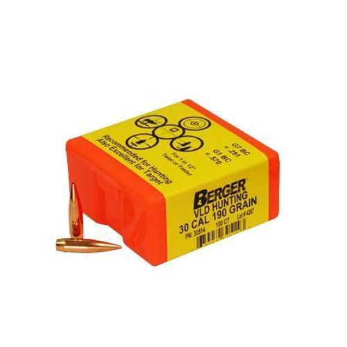 BERGER BULLETS Reloading Bullets VLD Hunting Long Range 30 Cal 190 Grain for sale at KYGUNCO.