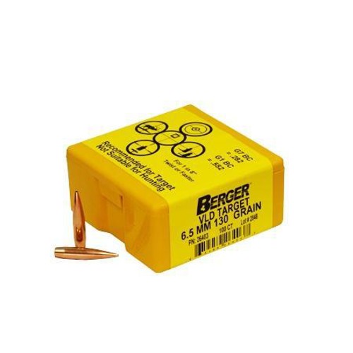 BERGER BULLETS Reloading Bullets VLD Target Long Range 6.5mm 130 Grain 100rd for sale at KYGUNCO.