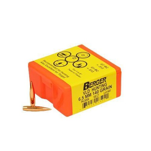 BERGER BULLETS Reloading Bullets VLD Hunting Long Range 6.5mm 140 Grain 100rd for sale at KYGUNCO.