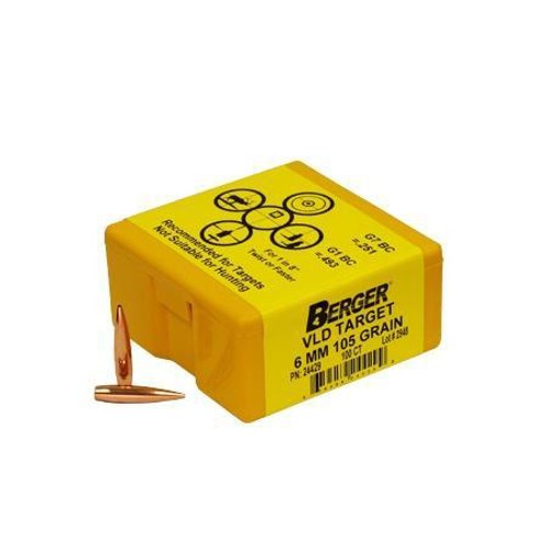 BERGER BULLETS Reloading Bullets VLD Target Long Range 6mm 105 Grain 100rd for sale at KYGUNCO.