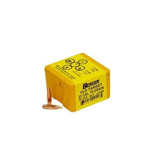 BERGER BULLETS Reloading Bullets VLD Target  22 Cal 70 Grain 100rd for sale at KYGUNCO.