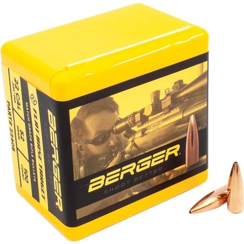 BERGER BULLETS Reloading Bullets Target Match Grade 22 Caliber 52 Grain 100rd for sale at KYGUNCO.