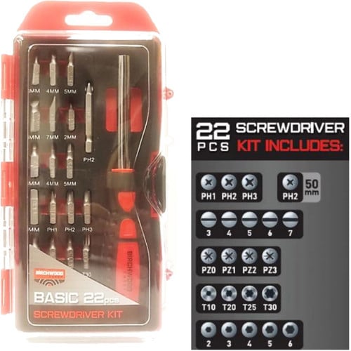 BIRCHWOOD CASEY Basic Screwdriver Kit 22Pc Incl Slotted/Philips for sale at KYGUNCO.