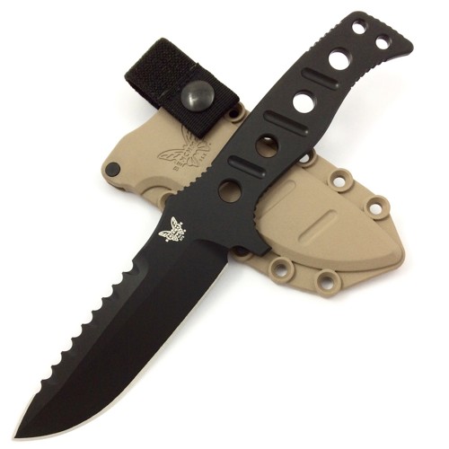 BENCHMADE Fixed Adamas 4.2" Drop Point Coated Plain Edge for sale at KYGUNCO.