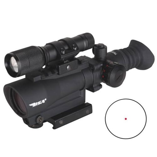 BSA 30MM Red Dot w/Laser/Flashlight Blk 1 x 30mm 5 MOA for sale at KYGUNCO.